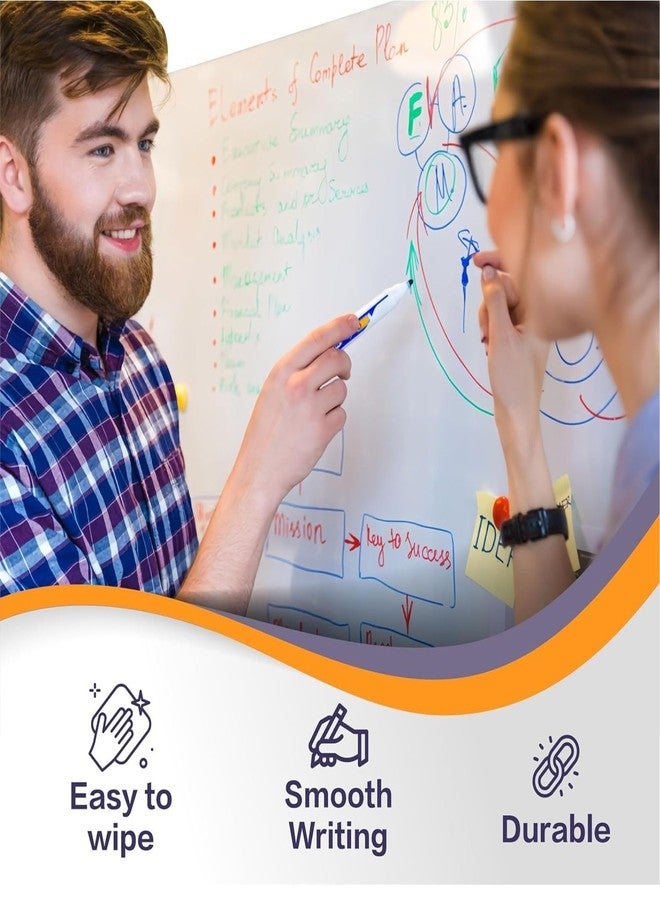 Cosmos Star™ Whiteboard Wall Sticker, Extra Large Strong & Durable Dry Easy to Erase Self Adhesive Wallpaper Peel Stick White Board for Kids Drawing,Office, School,Home Decor (24 x 144 inch, White) - Image 3